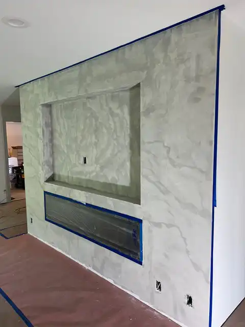 Fireplace Venetian plaster application 2026 project photo